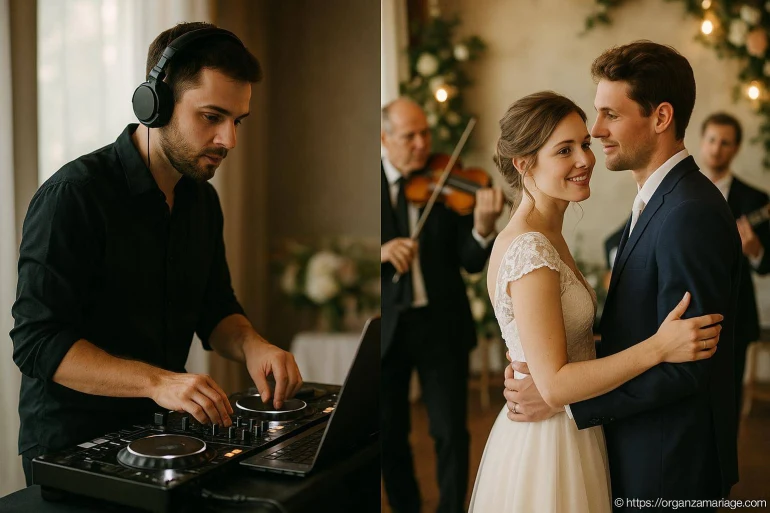 DJ animant un mariage avec couple dansant
