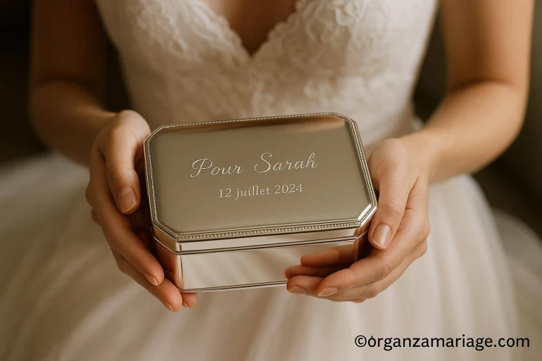 Boîte à bijoux gravée : un cadeau précieux pour la mariée à chérir