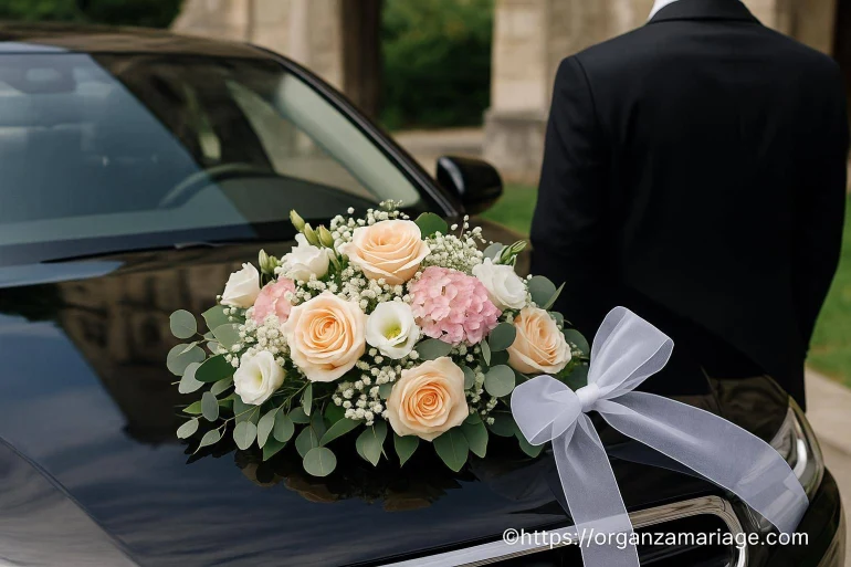 Bouquet de fleurs pour voiture de mariage : inspirations et conseils pratiques