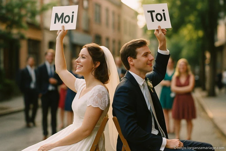 Jeune couple marié jeu cartes