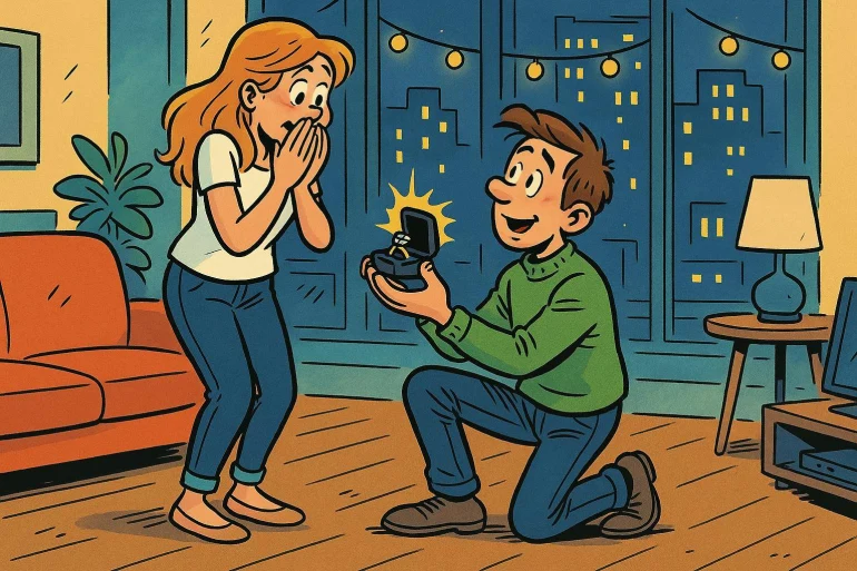 Demande en mariage surprise à domicile