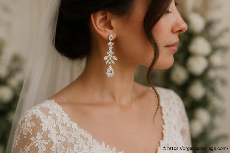 Boucles d’oreilles pendantes pour mariage : quelles inspirations choisir ?