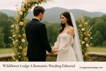Wedding editorial romantique au lodge wildflower dans les montagnes de north georgia