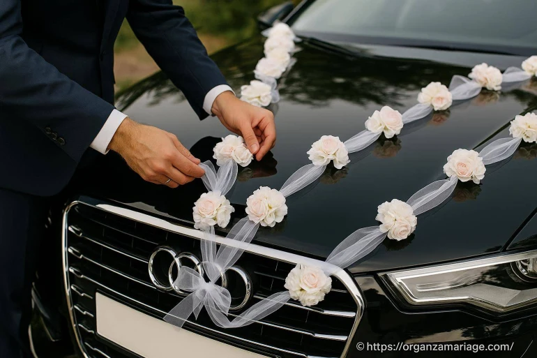 Décorer une voiture de mariage avec des guirlandes : comment réussir facilement