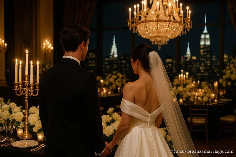 Un mariage classique en tenue black-tie avec une décoration luxueuse à new york city