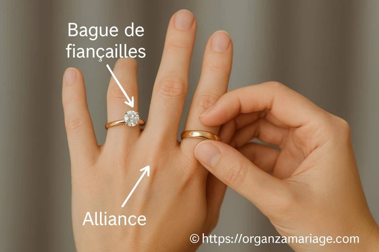 Où mettre la bague de fiançailles et l’alliance ?