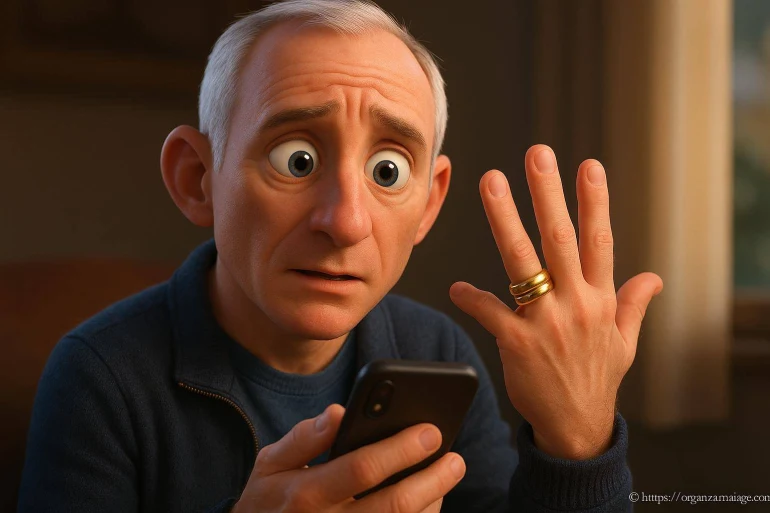 Homme inquiet regardant son téléphone