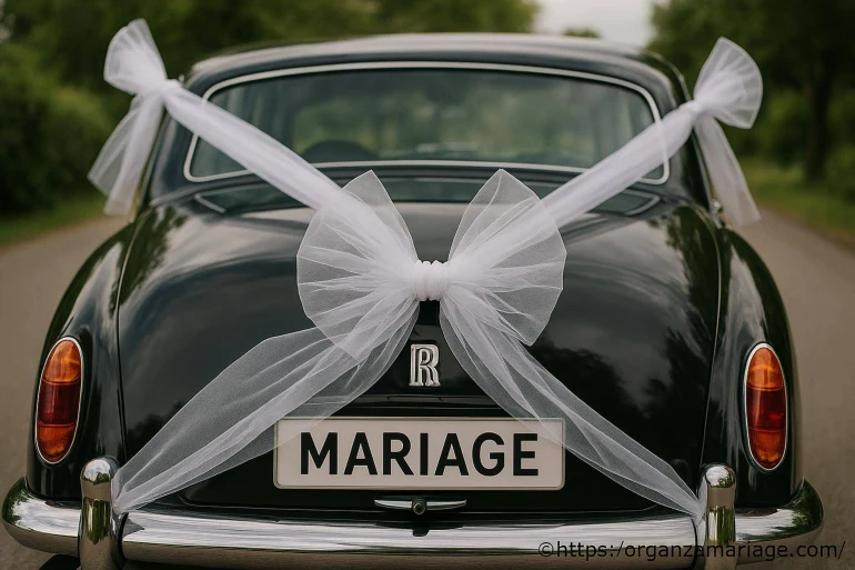 Décoration de voiture de mariage avec du tulle : idées et conseils pratiques