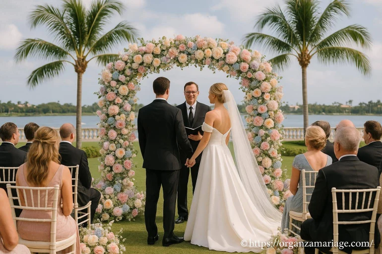 Luxury south florida wedding with pastel florals in palm beach