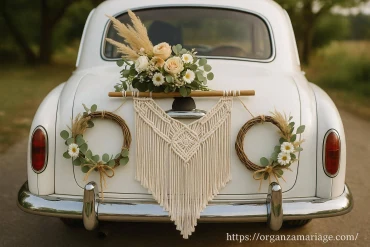 Décoration bohème pour voiture de mariage : idées et inspirations
