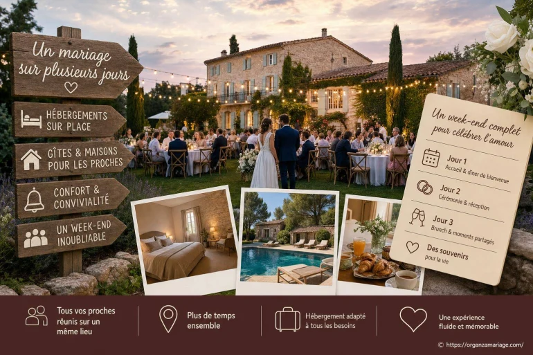 Organiser un mariage sur plusieurs jours : quelles solutions d’hébergement choisir ?