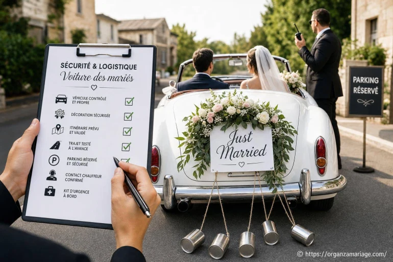 Comment assurer la sécurité et la logistique de la voiture des mariés le jour J ?