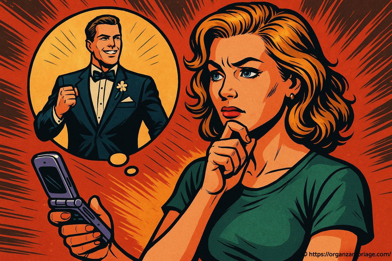 femme pensive téléphone vintage pensée homme élégant