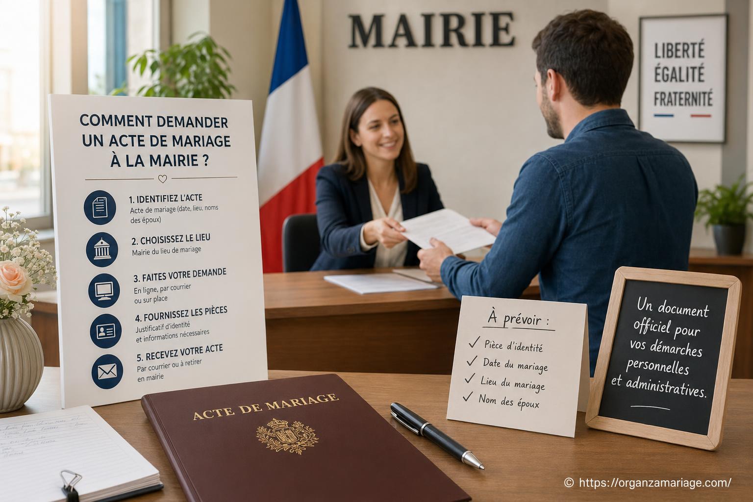 Comment demander un acte de mariage à la mairie ?