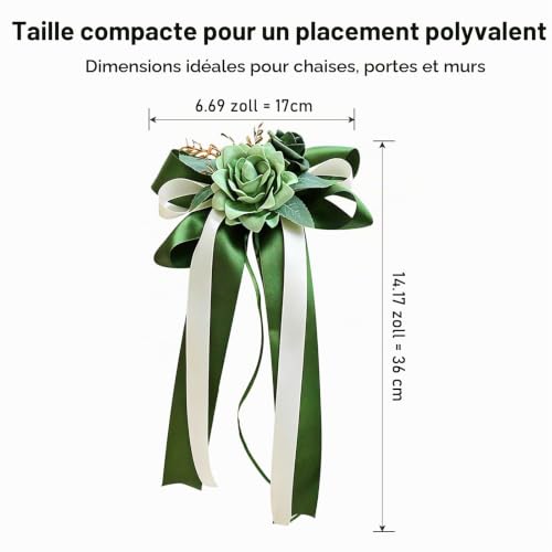 Hoypeyfiy Lot de 6 fleurs vertes décoratives de voiture pour