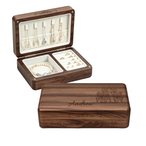 Boîte à bijoux en bois personnalisée fleur de naissance pour