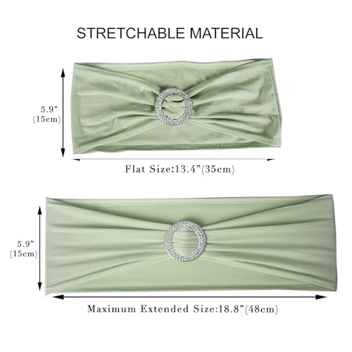 SweetEasy 10 pièces nœuds de chaise extensibles vert sauge, 