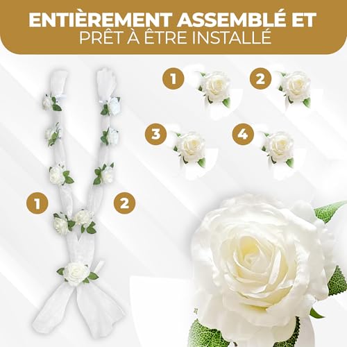 Nueva Vida décoration Voiture de Mariage - Fleurs en Soie po