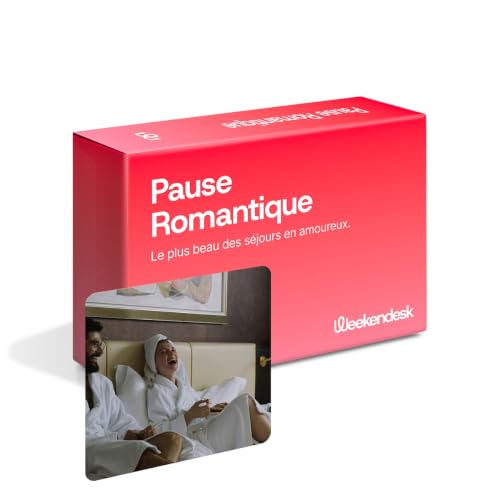WEEKENDESK Week-End Romantique en Amoureux - Box Coffret Cadeau Couple - 1 Nuit pour 2 en Hôtel 3* à 5* avec Petit-déjeuner et Attention Romantique - Box Weekend Amoureux à Offrir