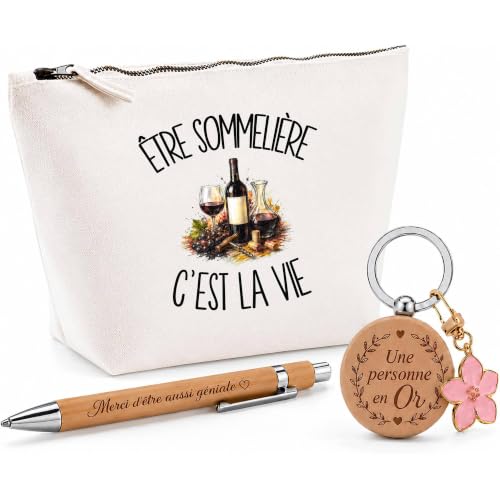 Coffret Cadeau Être sommelière Cest la Vie | Trousse Coton, 