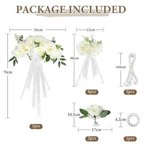 Supaway Décoration de Capot de Voiture de Mariage en Blanc, 