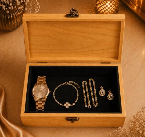 A-F LUXURY HANDICRAFTS Boîte à bijoux en bois personnalisée