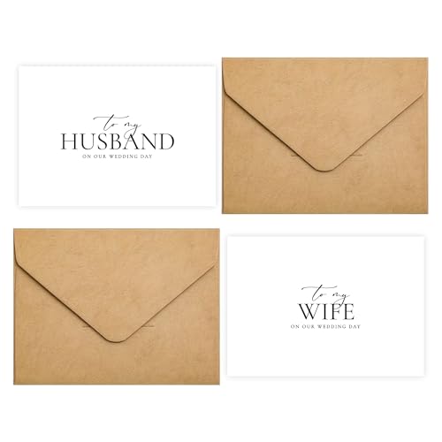 GroomBrideGifts Lot de 2 cartes de jour de mariage, carte « 