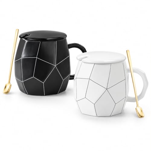 auvstar Coffrets Cadeaux Couple Mariage Tasse a Cafe en Céra