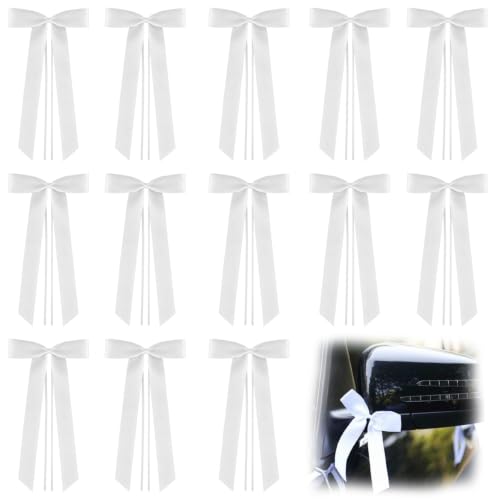Jafurnestia Lot de 80 nœuds de mariage blancs - 10 x 20 cm -