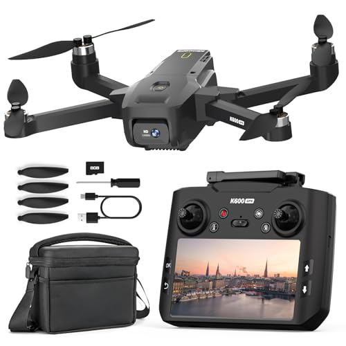 K600GPS Drone avec Caméra 1080P, Écran FPV 4,5, Retour Autom