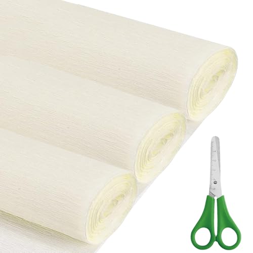 Lot de 3 rouleaux de papier crépon italien (43,2 cm x 2,5 m)