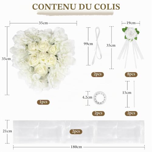 SUPAWAY Décoration de Voiture en Forme de Cœur pour Mariage,
