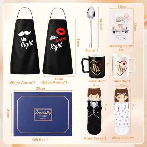 Bztzhm Lot de 11 cadeaux de mariage pour couple de mariés, 2