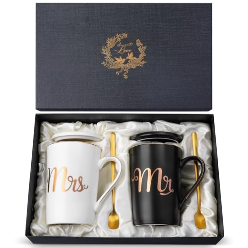Cadeau Mariage Couple Mr Mrs Tasse à Café en Céramique - 14O