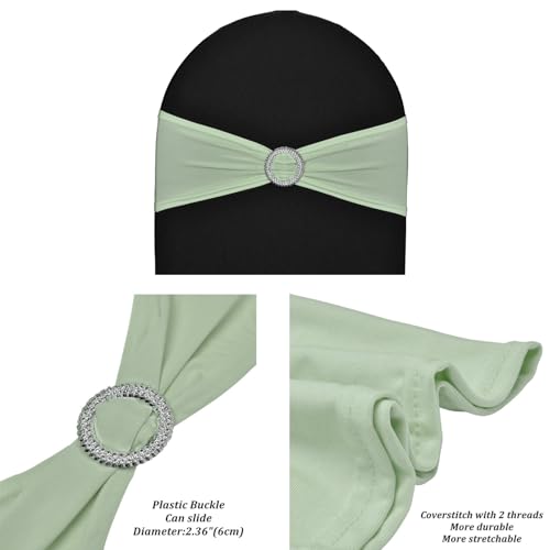 SweetEasy 10 pièces nœuds de chaise extensibles vert sauge, 