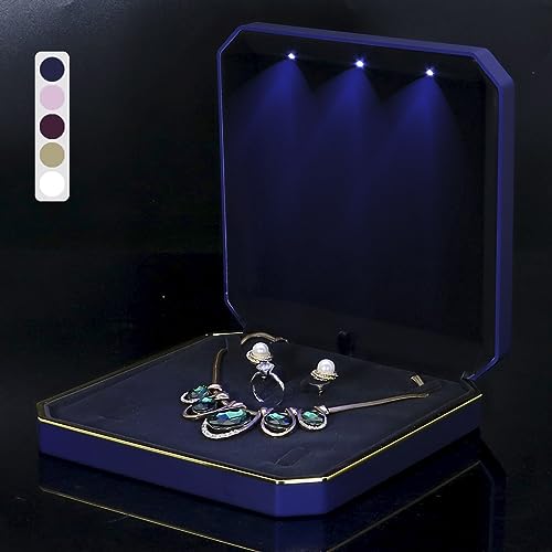 Boîte à Bijoux avec Lumière LED pour Collier - Écrin Cadeau