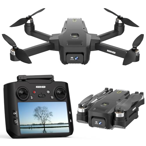 Drone K600GPS avec caméra EIS 1080P, écran HD de 4,5 pouces,