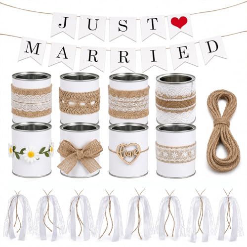 Lot de 8 boîtes de conserve de mariage faites à la main - Ru