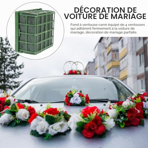 WRITWAA Support Fleur Mariage 3 Pièces avec Ventouse