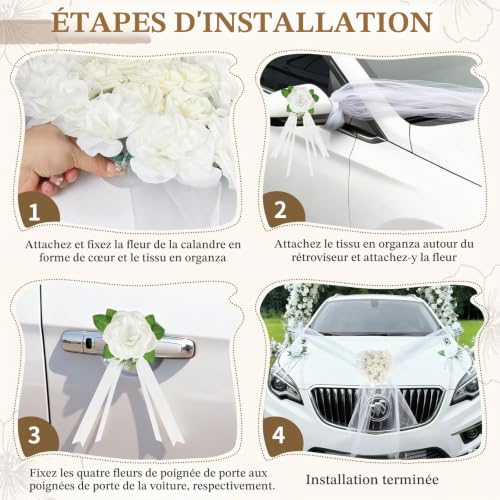 SUPAWAY Décoration de Voiture en Forme de Cœur pour Mariage,