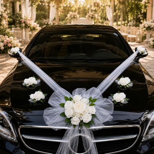 VeftBltrem Décoration de voiture de mariage, capot, kit de d