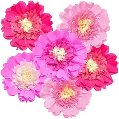 Lot de 6 fleurs en papier crépon de 30,5 cm pour Saint-Valen