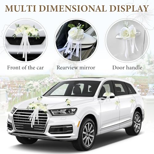Supaway Décoration de Capot de Voiture de Mariage en Blanc, 