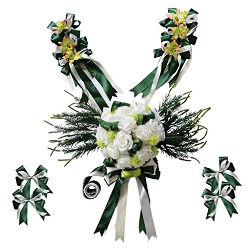 non-brand Kit de 12 Pièces Fleurs Artificiel avec Ruban Nœud