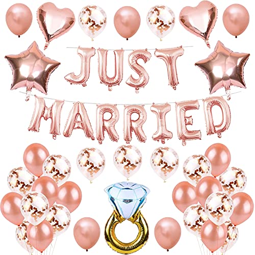 Just Married Lot de 40 guirlandes de ballons - Décoration de