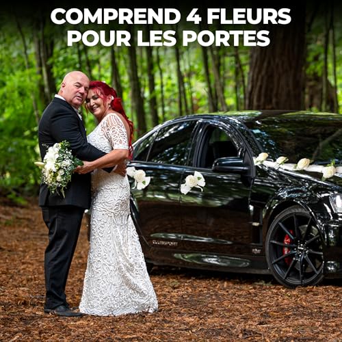 Nueva Vida décoration Voiture de Mariage - Fleurs en Soie po