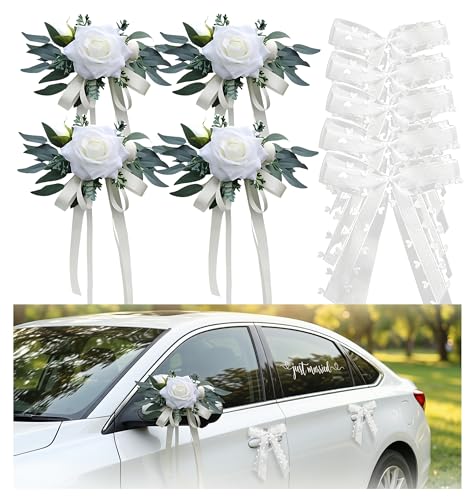 ThaiRoot Autoschmuck Kit complet de mariage - 4 roses en soi