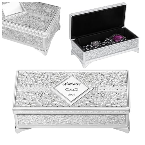 Maverton Boite à Bijoux Plaquée Argent - Idee Cadeau Femme A