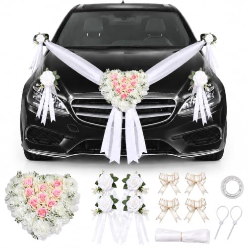 Décoration de voiture de mariage, capot de voiture, décorati