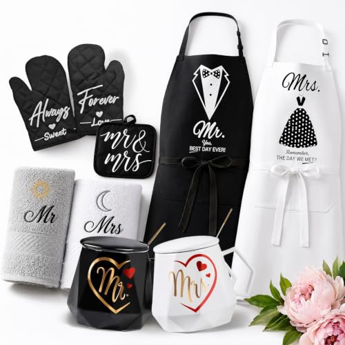 11Pcs Coffrets Cadeaux Couple, Cadeau Mariage Couple Mr Mrs
